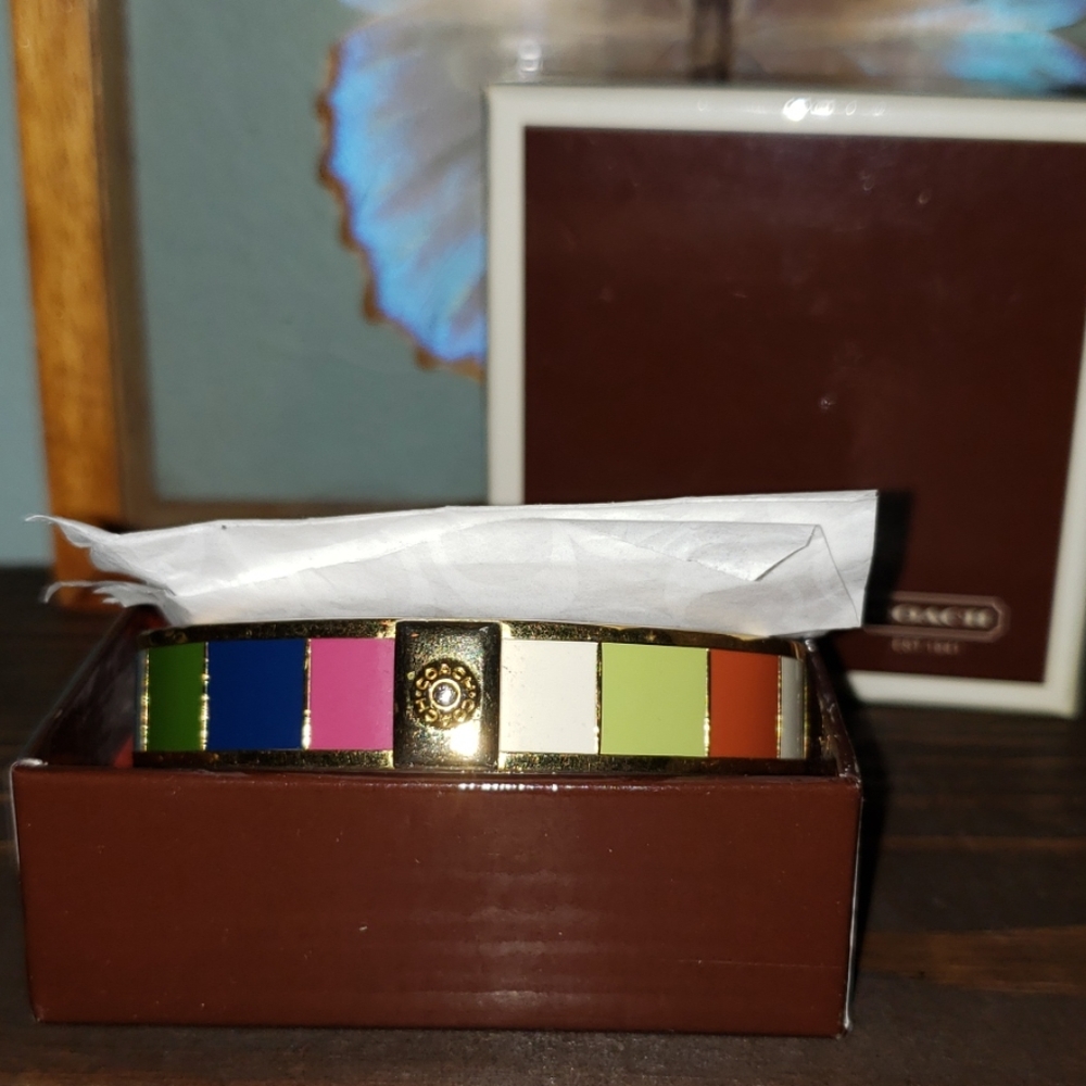 CoachHalf Inch Legacy Stripe Bangle Bracelet - Picture 3 of 8